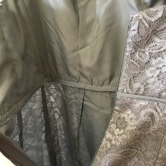 David's Bridal Short Tank Metallic Lace Dress - Picture 11 of 16